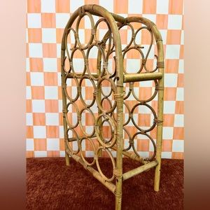 12-Bottle Rattan/Bamboo Wine Rack 🍷